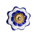 Door Knobs - 1.5" x 1.5" x 1.5" White, Blue and Gold - Knobs 12-Pack