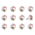 Cabinet Knobs - 1.5" x 1.5" x 1.5" White, Yellow and Pink - Knobs 12-Pack