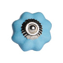 Cabinet Knobs - 1.5" x 1.5" x 1.5" Light Blue and Silver - Knobs 12-Pack