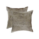 Decorative Pillows - 18" x 18" x 5" Gray Cowhide - Pillow 2-Pack