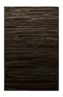 Cow Rug - 60" x 96" Chocolate Linear, Cowhide Stitched - Area Rug