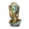 Ceramic Sculpture - 7" X 5'.5" X 13" Copper, Red and Gold Ceramic Buddha Head Decorative Sculpture