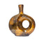 Flower Vase - 11" X 4" X 12'.5" Turquoise, Copper and Bronze Ceramic Table Vase
