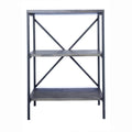 Corner Bookshelf - 22" X 12" X 30'.25" Grey Metal, Wood, MDF Bookcase with  Shelves