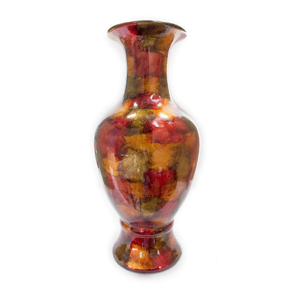 Large Floor Vase - 11" X 11" X 23" Gray Ceramic Floor Vase