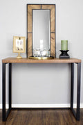 Console Tables - 41'.25" X 16" X 30" Natural Metal, Wood, MDF Console Table