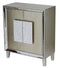 Dresser with Mirror - 27'.5" X 13" X 32'.7" Gray MDF, Wood, Mirrored Glass Sideboard with Doors