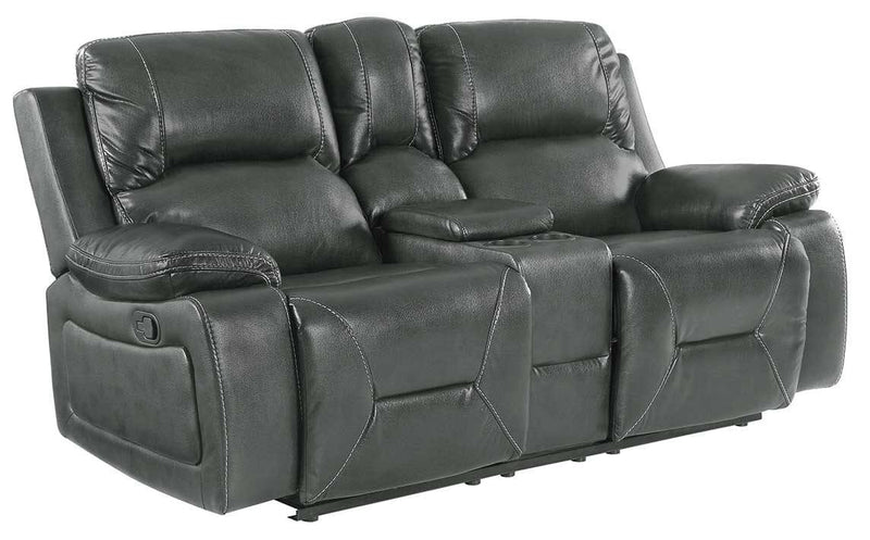 Loveseats For Sale - 40" Classy Grey Leather Loveseat