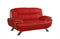 Loveseat Couch - 40" Sleek Red Leather Loveseat