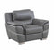 Leather Office Chair - 37" Chic Grey Leather Chair