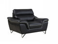 Leather Office Chair - 36" Contemporary Black Leather Chair