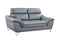 Loveseat Couch - 36" Contemporary Grey Leather Loveseat