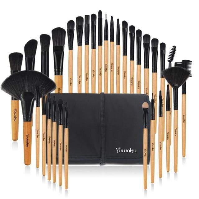 32Pcs Set Professional Makeup Brush Foundation Eye Shadows Lipsticks Powder Make Up Brushes Tools w/ Bag pincel maquiagem AExp