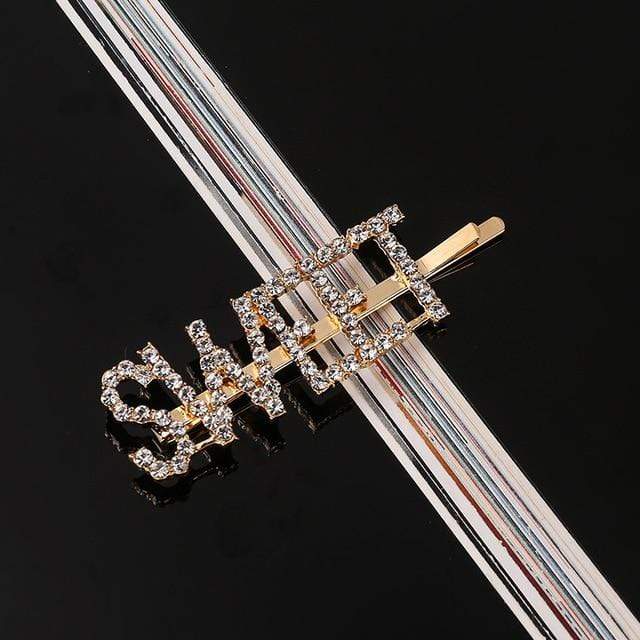 33 Style Headwear For Women Letter Hair Clip Girls Hair Accessories Fashion Charm Cute Rhinestone Gold Silver JadeMoghul Inc. 