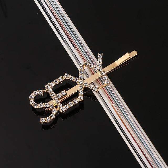 33 Style Headwear For Women Letter Hair Clip Girls Hair Accessories Fashion Charm Cute Rhinestone Gold Silver JadeMoghul Inc. 