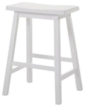 Bar Stools - 18" X 16" X 29" White Rubber Wood Bar Stool (Set-2)