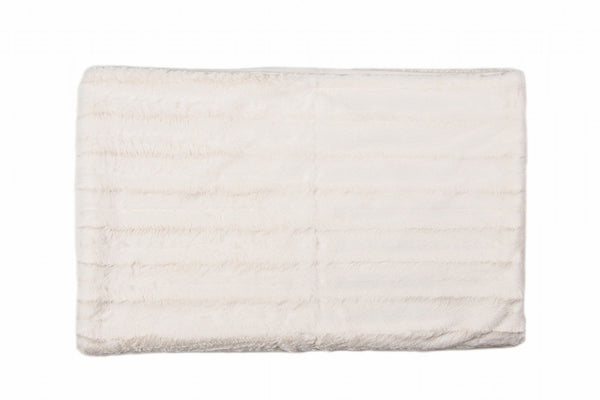 Quilted Throw - 50" x 70" x 2" Off White Faux Fur Throw