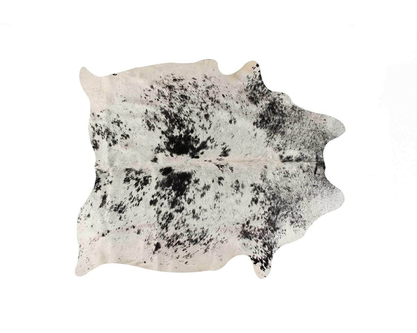 Black and White Rug - 72" x 84" White and Black, Cowhide - Rug