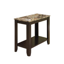Small Accent Table - 12" x 23'.75" x 21'.5" Cappuccino, Particle Board, Laminate, Mdf - Accent Table