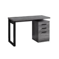 Black Desk - 23'.5" x 47'.25" x 30" Grey, Black, Particle Board, Hollow-Core - Computer Desk