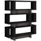 Black Bookshelf - 12" x 47'.25" x 54'.75" Black, Grey, Particle Board, Hollow-Core - Bookcase