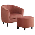 Accent Chair - 45'.5" x 49" x 45'.5" Dusty Rose, Foam, Solid Wood, Polyester - 2pcs Accent Chair Set