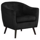 Black Accent Chair - 31'.5" x 29'.5" x 31'.75" Black, Foam, Solid Wood, Polyester - Accent Chair