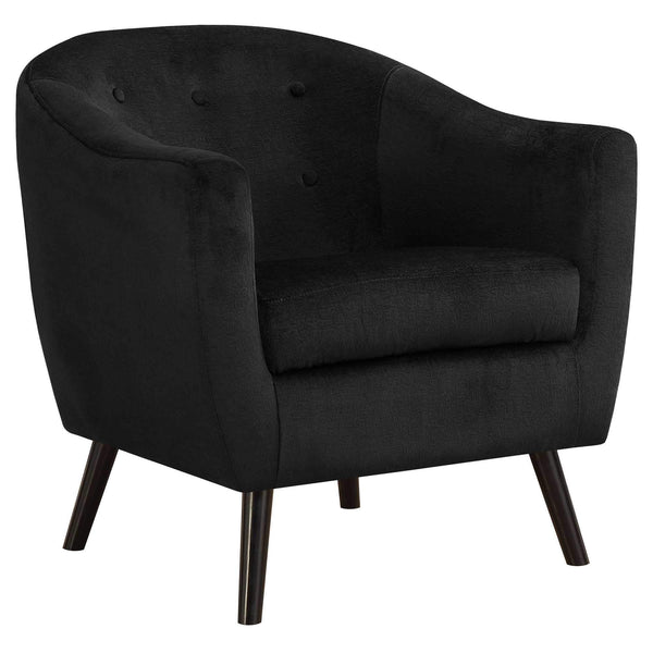 Black Accent Chair - 31'.5" x 29'.5" x 31'.75" Black, Foam, Solid Wood, Polyester - Accent Chair