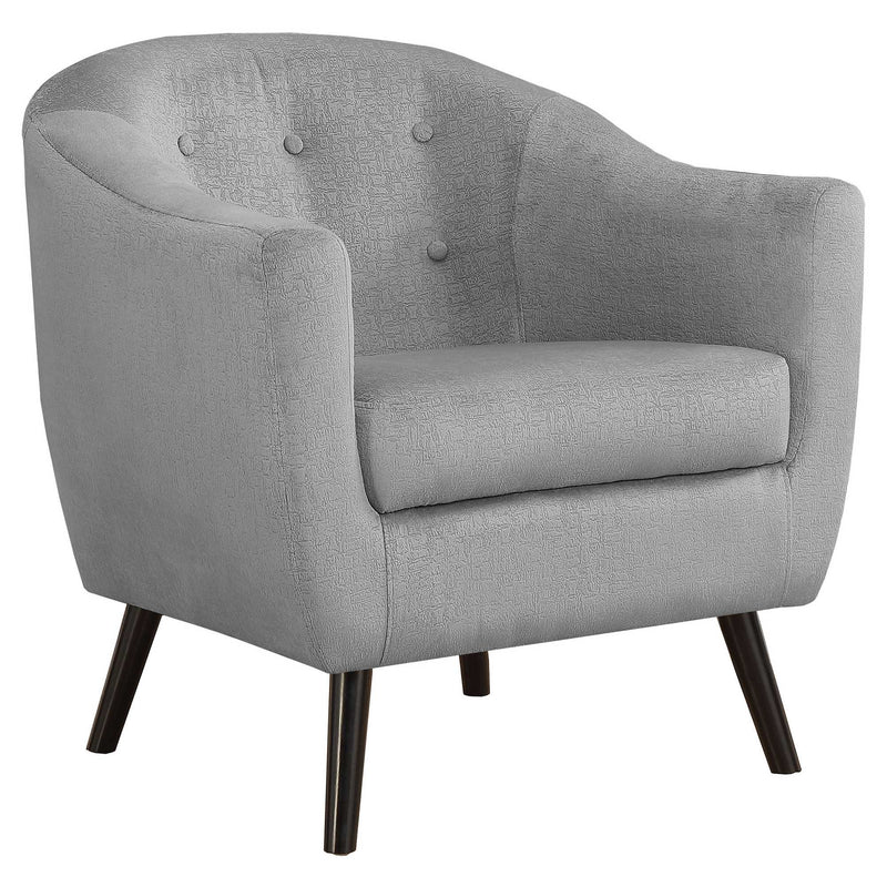 Grey Accent Chair - 31'.5" x 29'.5" x 31'.75" Grey, Foam, Solid Wood, Polyester - Accent Chair