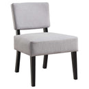Grey Accent Chair - 31.5" Light Grey Polyester, Foam, and Solid Wood Accent Chair