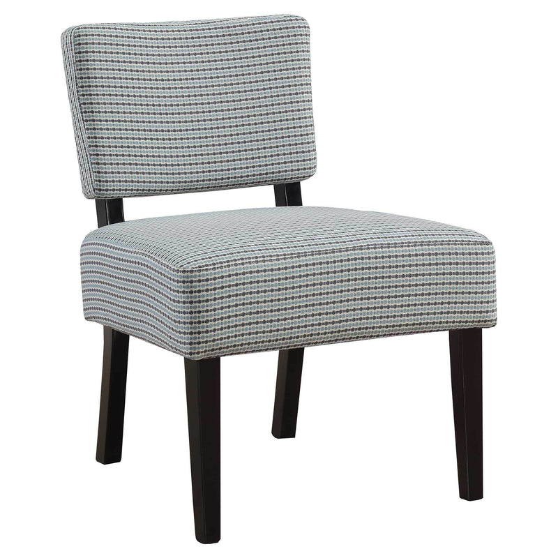 Blue Accent Chair - 27'.5" x 22'.75" x 31'.5" Blue, Grey, Foam, Solid Wood, Polyester - Accent Chair