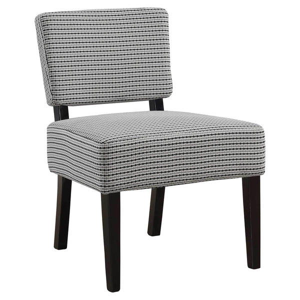Black Accent Chair - 27'.5" x 22'.75" x 31'.5" Light Grey, Black, Foam, Solid Wood, Polyester - Accent Chair