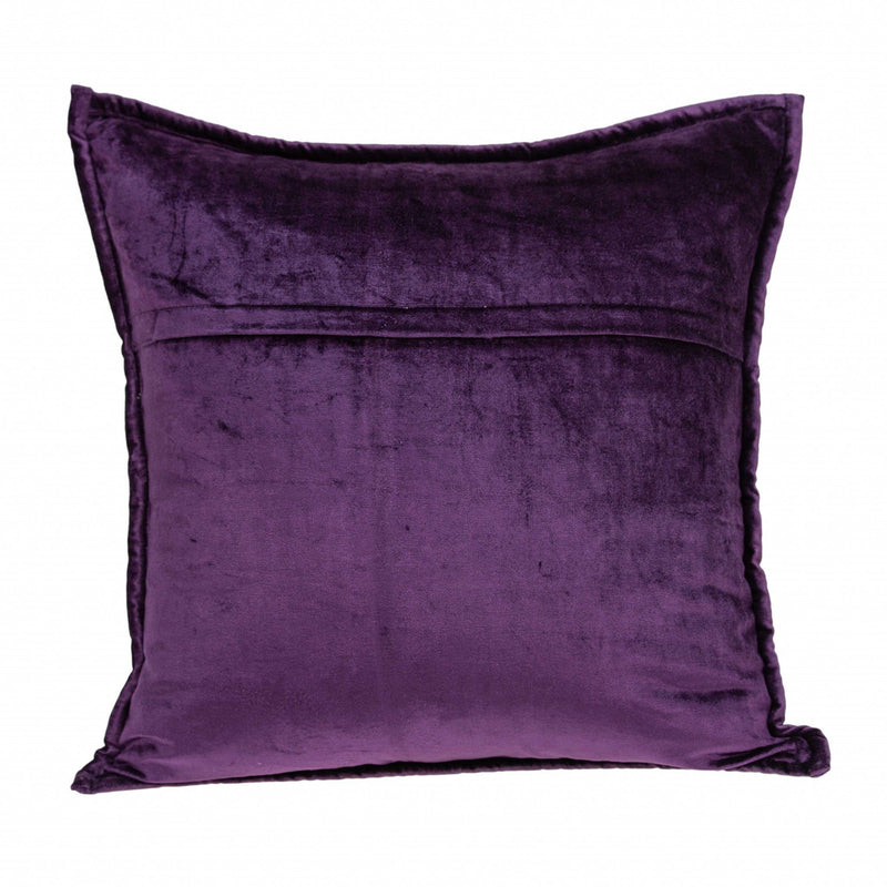 20x20 Pillow Covers - 20" x 0.5" x 20" Transitional Purple Solid Quilted Pillow Cover