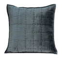 20x20 Pillow Covers - 20" x 0.5" x 20" Transitional Charcoal Solid Quilted Pillow Cover