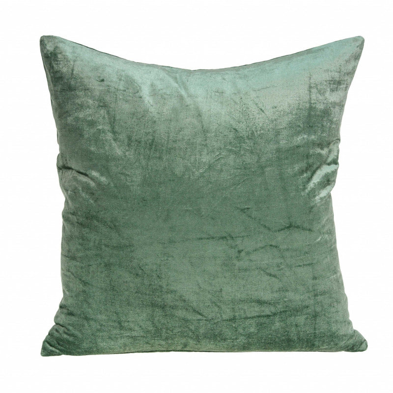 Body Pillow Covers - 18" x 7" x 18" Transitional Green Solid Pillow Cover With Poly Insert