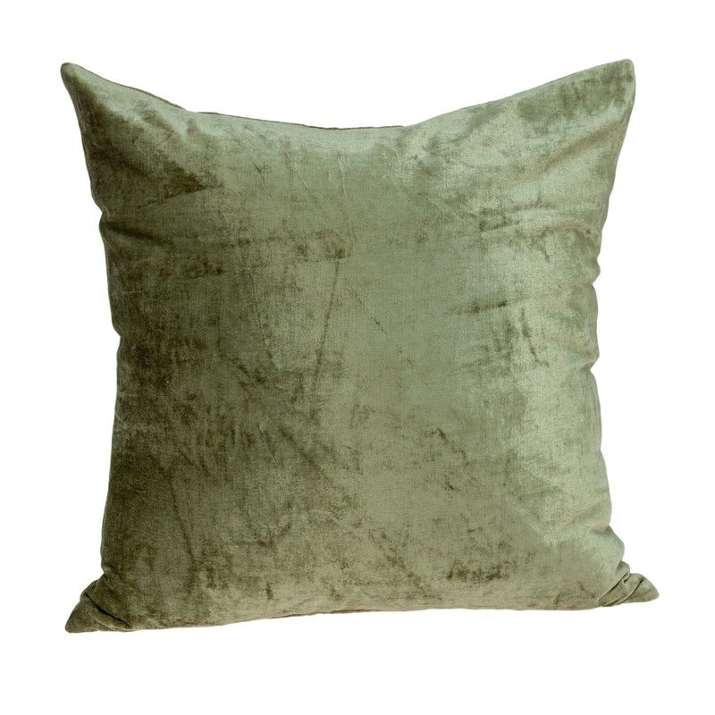 Decorative Pillow Covers - 22" x 7" x 22" Transitional Olive Solid Pillow Cover With Poly Insert