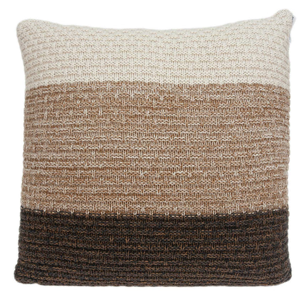 Decorative Pillow Covers - 20" x 7" x 20" Transitional Brown And Coffee Pillow Cover With Poly Insert