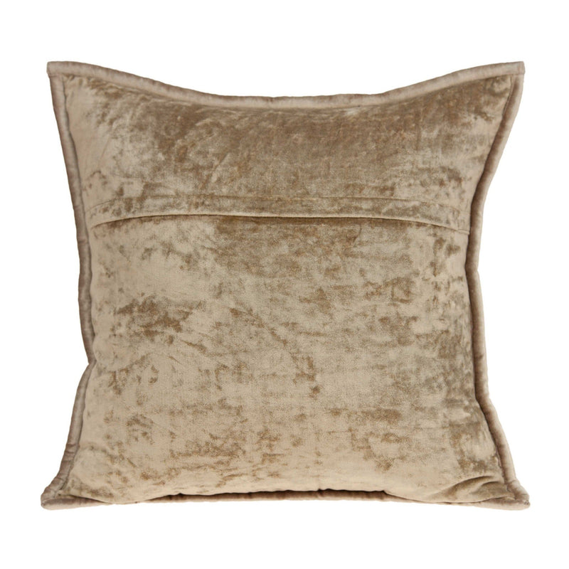 Decorative Pillow Covers - 20" x 7" x 20" Transitional Taupe Solid Quilted Pillow Cover With Poly Insert