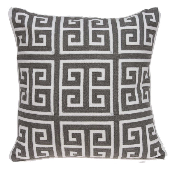 20x20 Pillow Covers - 20" x 7" x 20" Cool Transitional Gray and White Pillow Cover With Poly Insert