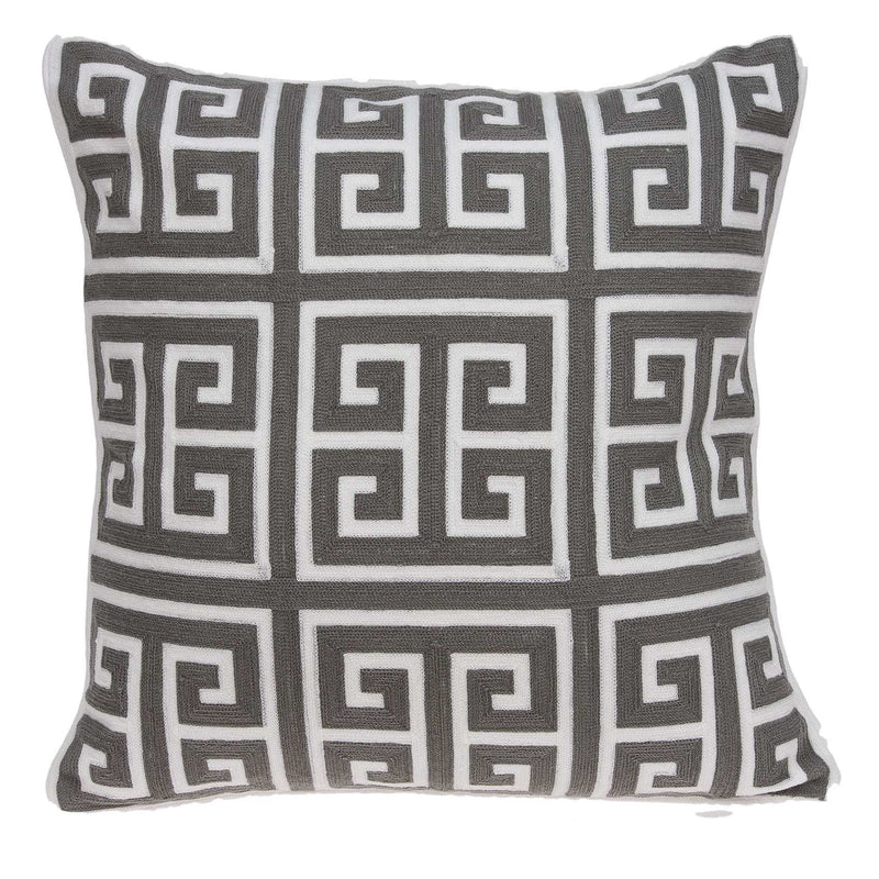 20x20 Pillow Covers - 20" x 7" x 20" Cool Transitional Gray and White Pillow Cover With Poly Insert
