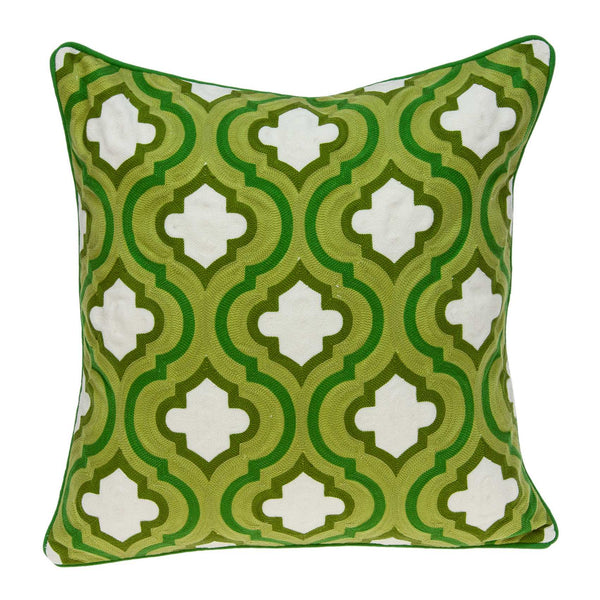 20x20 Pillow Covers - 20" x 7" x 20" Cool Traditional Green and White Pillow Cover With Poly Insert