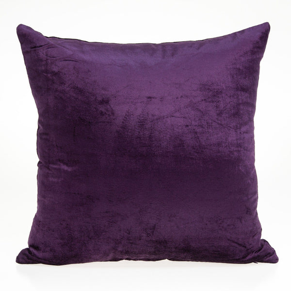 18x18 Pillow Covers - 18" x 7" x 18" Transitional Purple Solid Pillow Cover With Down Insert