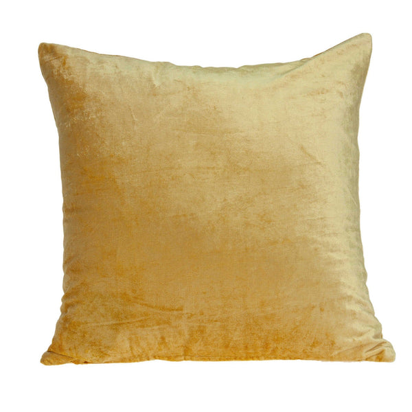 18x18 Pillow Covers - 18" x 7" x 18" Transitional Yellow Solid Pillow Cover With Down Insert