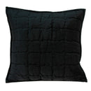 Black Throw Pillows - 20" x 7" x 20" Transitional Black Solid Quilted Pillow Cover With Down Insert