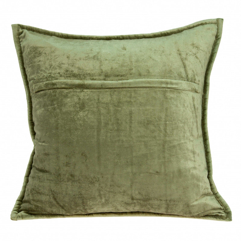 Christmas Pillow Covers - 20" x 7" x 20" Transitional Olive Solid Quilted Pillow Cover With Down Insert