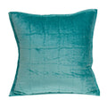 Christmas Pillow Covers - 20" x 7" x 20" Transitional Aqua Solid Quilted Pillow Cover With Down Insert