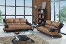 Leather Sofa - 62'' X 37'' X 43'' Modern Two Tone Leather Sofa And Loveseat