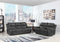 Leather Sofa - 89'' X 40''  X 40'' Modern Gray Leather Sofa And Loveseat