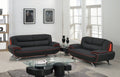 Leather Sofa - 67'' X 35''  X 35'' Modern Black Leather Sofa And Loveseat