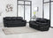 Leather Sofa - 85'' X 34'' X 35'' Modern Black Leather Sofa And Loveseat